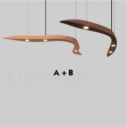 Lampada a sospensione moderna in legno 3 luci