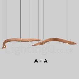 Lampada a sospensione moderna in legno 3 luci