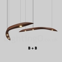 Lampada a sospensione moderna in legno 3 luci
