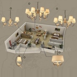 Lampada a sospensione rustica vintage 1 luce in tessuto 25 x 37 cm