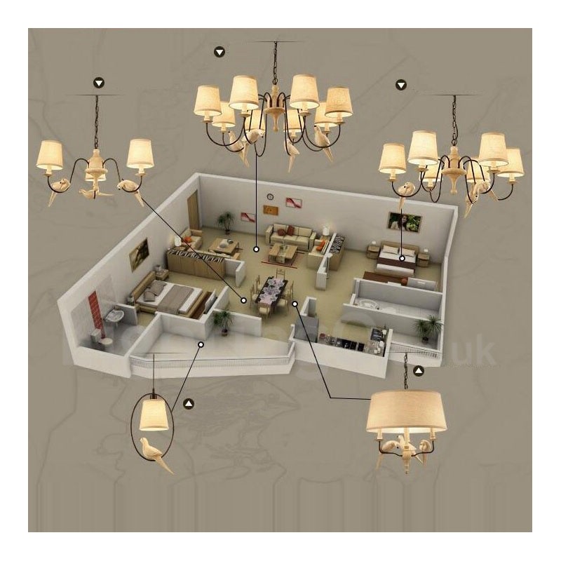 Lampada a sospensione rustica vintage 1 luce in tessuto 25 x 37 cm