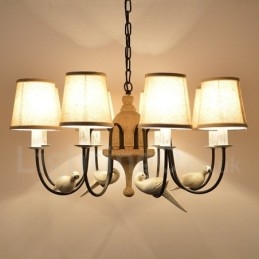 Lampada a sospensione rustica vintage a 8 luci