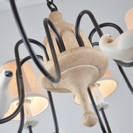 Lampada a sospensione rustica vintage a 8 luci