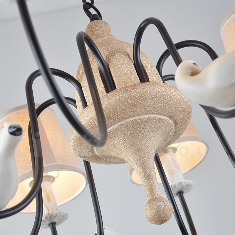 Lampada a sospensione rustica vintage a 8 luci