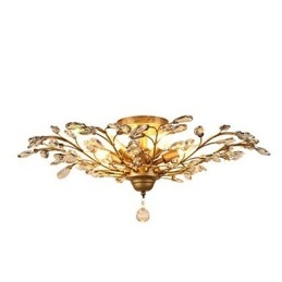 Lampadario retrò mediterraneo in metallo nero e oro 3 luci E12/E14