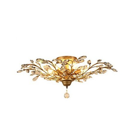 Lampadario retrò mediterraneo in metallo nero e oro 3 luci E12/E14