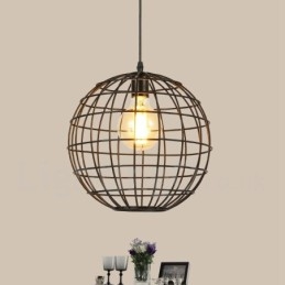 Lampada a sospensione vintage Country Globe 30 cm metallo
