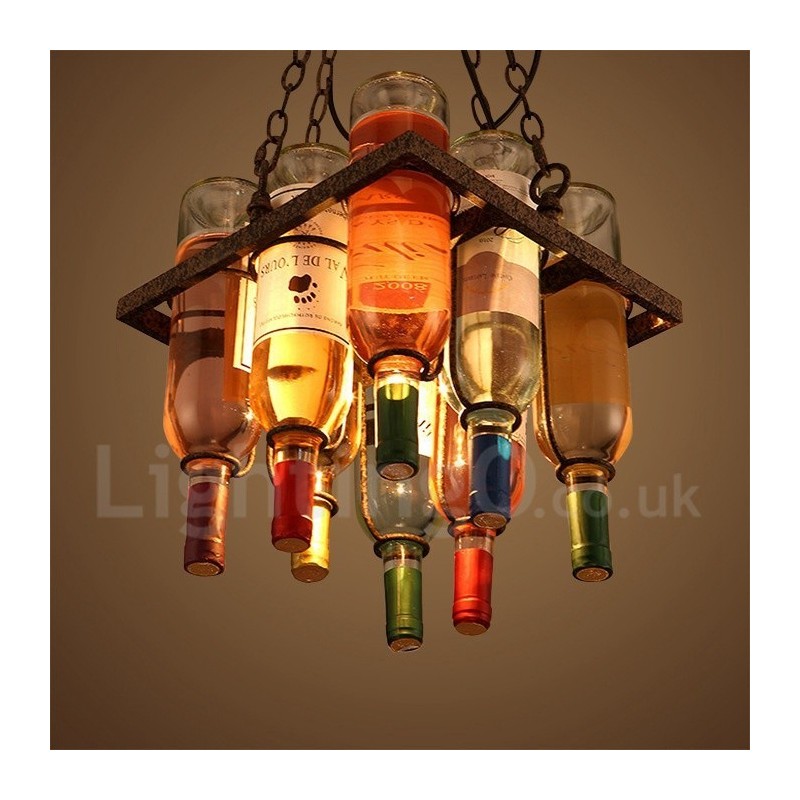 Lampada a sospensione classica in metallo e vetro 30x30 cm