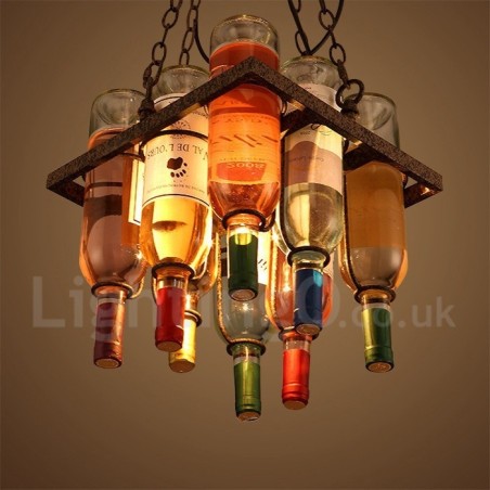 Lampada a sospensione classica in metallo e vetro 30x30 cm