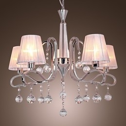 Lampadario contemporaneo in cristallo elettroplaccato argento 60 cm