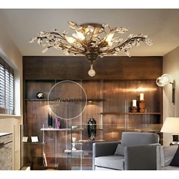 Lampadario retrò mediterraneo in metallo nero e oro 3 luci E12/E14