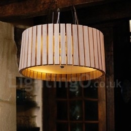 Lampada a sospensione a tamburo in legno 44,5 cm