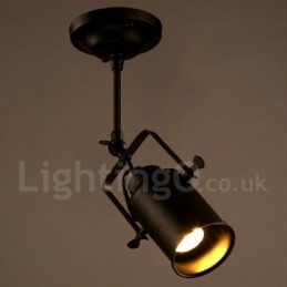 Rustic Lodge faretto a sospensione 1 luce in metallo 8,5 x 19 cm