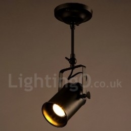 Rustic Lodge faretto a sospensione 1 luce in metallo 8,5 x 19 cm