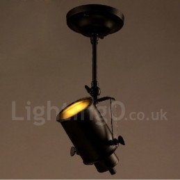 Rustic Lodge faretto a sospensione 1 luce in metallo 8,5 x 19 cm