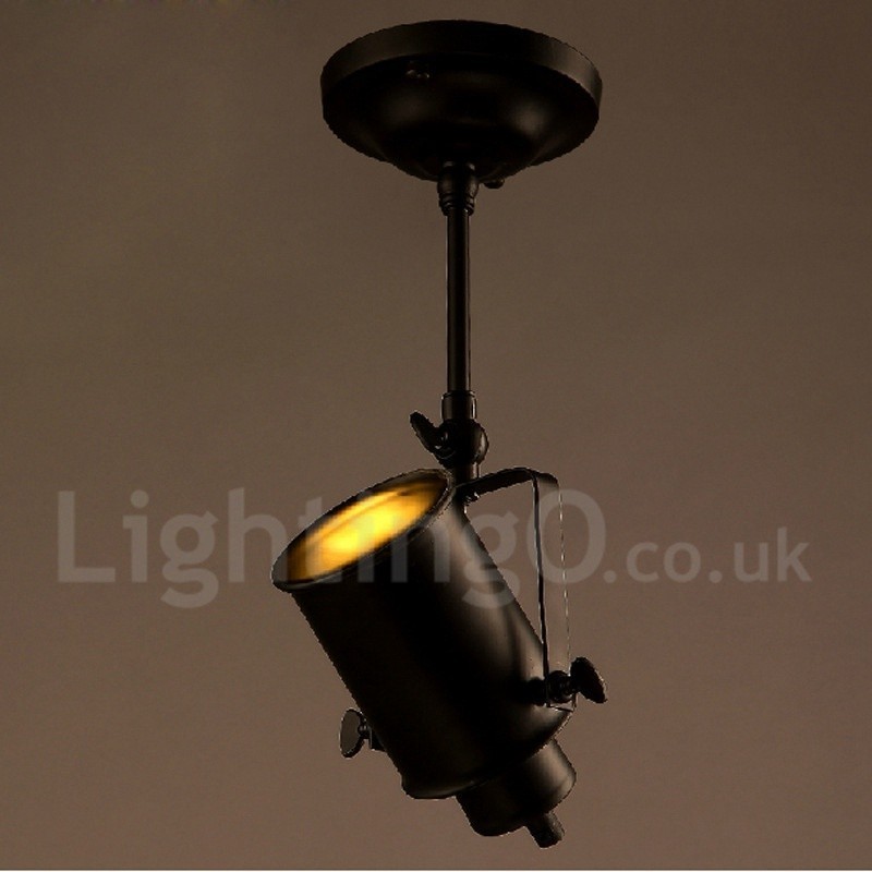 Rustic Lodge faretto a sospensione 1 luce in metallo 8,5 x 19 cm