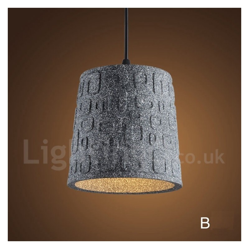 Lampada a sospensione vintage in cemento a 1 luce