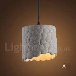 Lampada a sospensione vintage in cemento a 1 luce