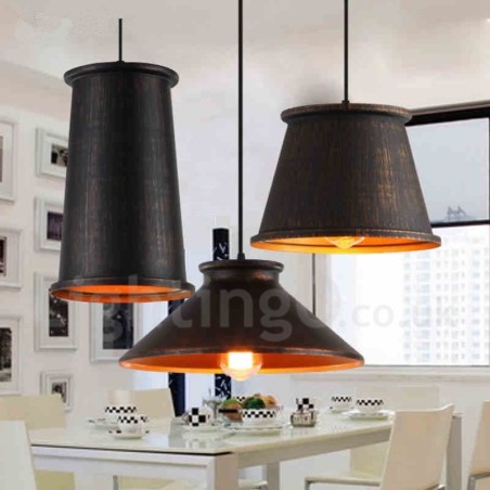 Lampada a sospensione vintage retrò in metallo 1 luce