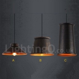 Lampada a sospensione vintage retrò in metallo 1 luce