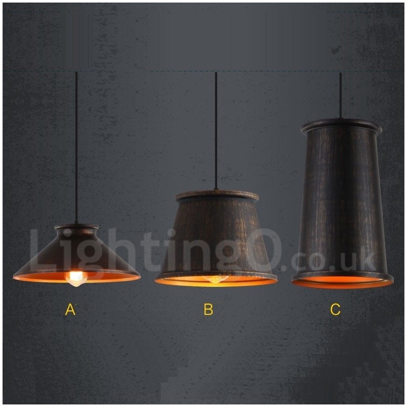 Lampada a sospensione vintage retrò in metallo 1 luce