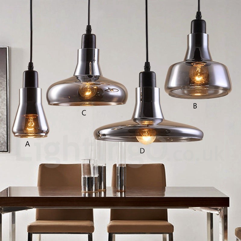 Lampada a sospensione vintage retrò 1 luce con paralume in vetro