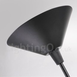 Lampada a sospensione vintage retrò a cappello in metallo nero 1 luce