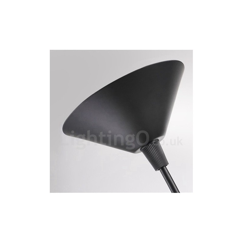 Lampada a sospensione vintage retrò a cappello in metallo nero 1 luce