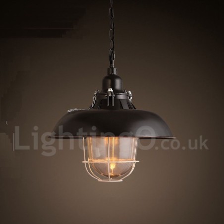 Lampada a sospensione vintage retrò in metallo 1 luce