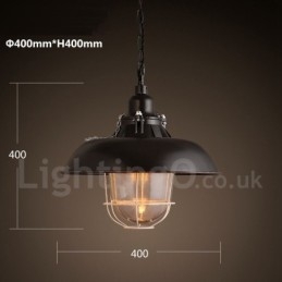 Lampada a sospensione vintage retrò in metallo 1 luce