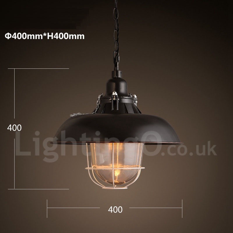 Lampada a sospensione vintage retrò in metallo 1 luce