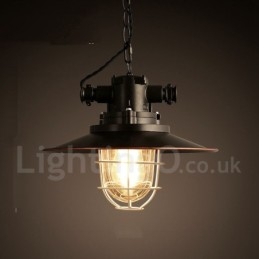 Lampada a sospensione vintage retrò in metallo 1 luce
