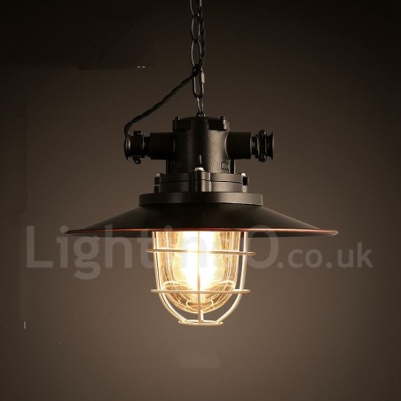 Lampada a sospensione vintage retrò in metallo 1 luce