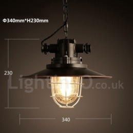 Lampada a sospensione vintage retrò in metallo 1 luce
