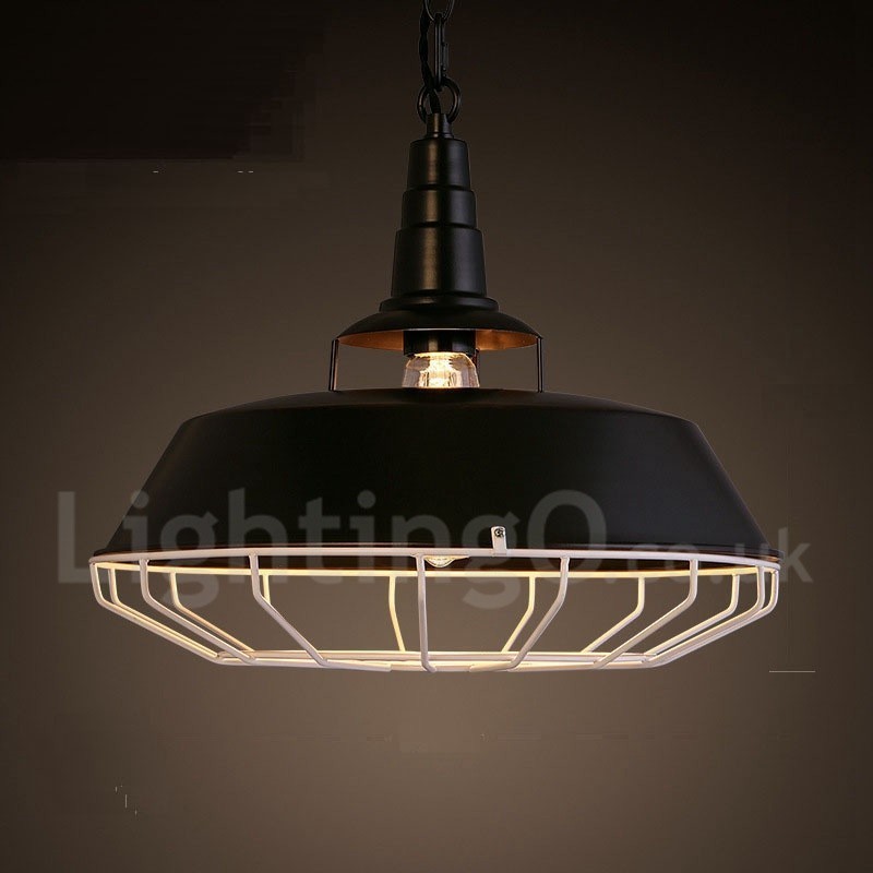 Lampada a sospensione vintage retrò in metallo 1 luce
