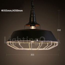 Lampada a sospensione vintage retrò in metallo 1 luce