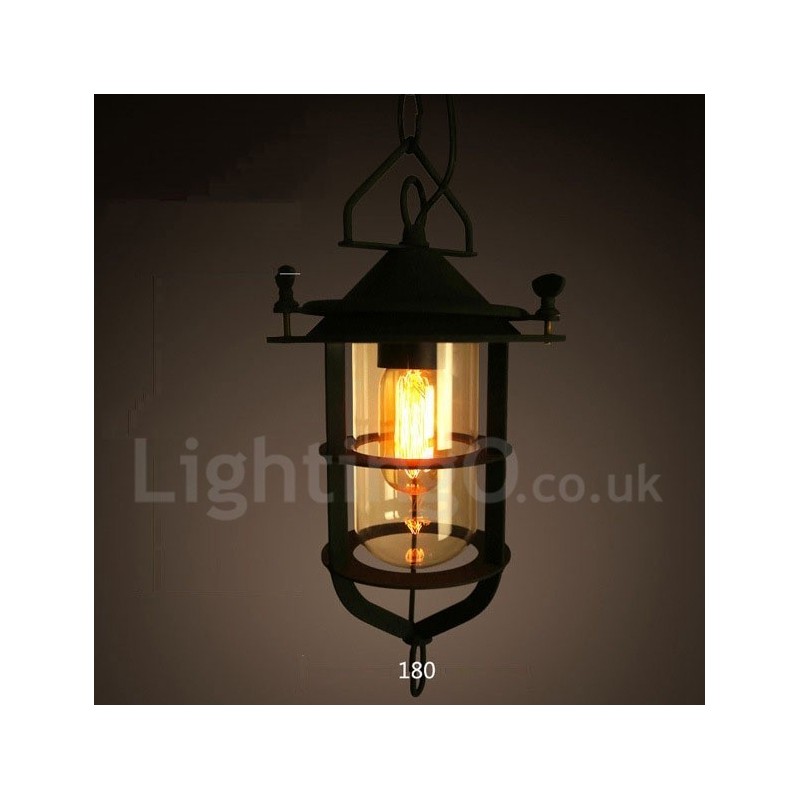 Lampada a sospensione vintage retrò in metallo 1 luce