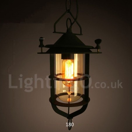 Lampada a sospensione vintage retrò in metallo 1 luce