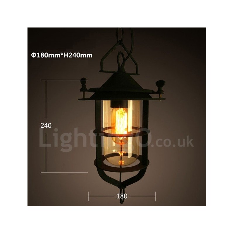 Lampada a sospensione vintage retrò in metallo 1 luce