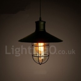 Lampada a sospensione vintage retrò in metallo 1 luce