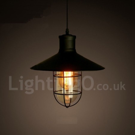 Lampada a sospensione vintage retrò in metallo 1 luce