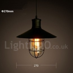 Lampada a sospensione vintage retrò in metallo 1 luce