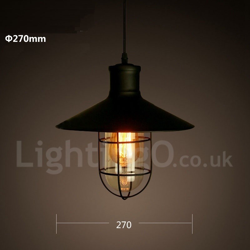 Lampada a sospensione vintage retrò in metallo 1 luce