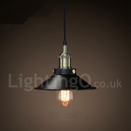 Lampada a sospensione vintage retrò in metallo 1 luce