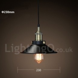 Lampada a sospensione vintage retrò in metallo 1 luce