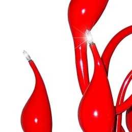 Lampadario moderno 18 luci G4 dipinto rosso