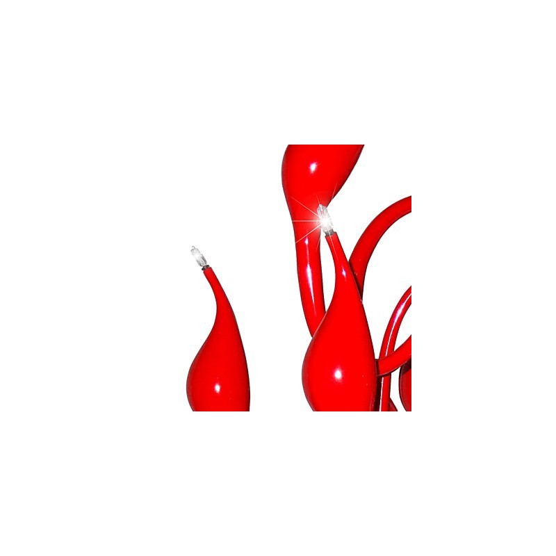 Lampadario moderno 18 luci G4 dipinto rosso