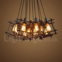 Lampada a sospensione vintage retrò in metallo, 1 luce, cavo regolabile 20 cm