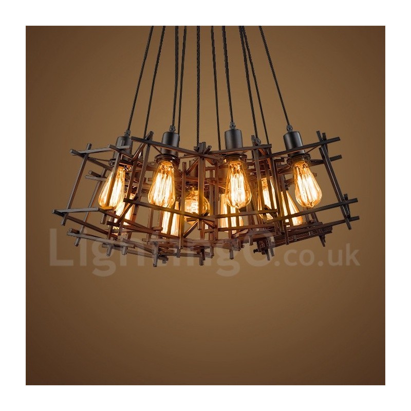 Lampada a sospensione vintage retrò in metallo, 1 luce, cavo regolabile 20 cm
