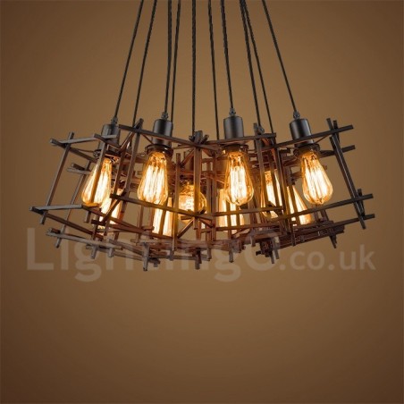 Lampada a sospensione vintage retrò in metallo, 1 luce, cavo regolabile 20 cm